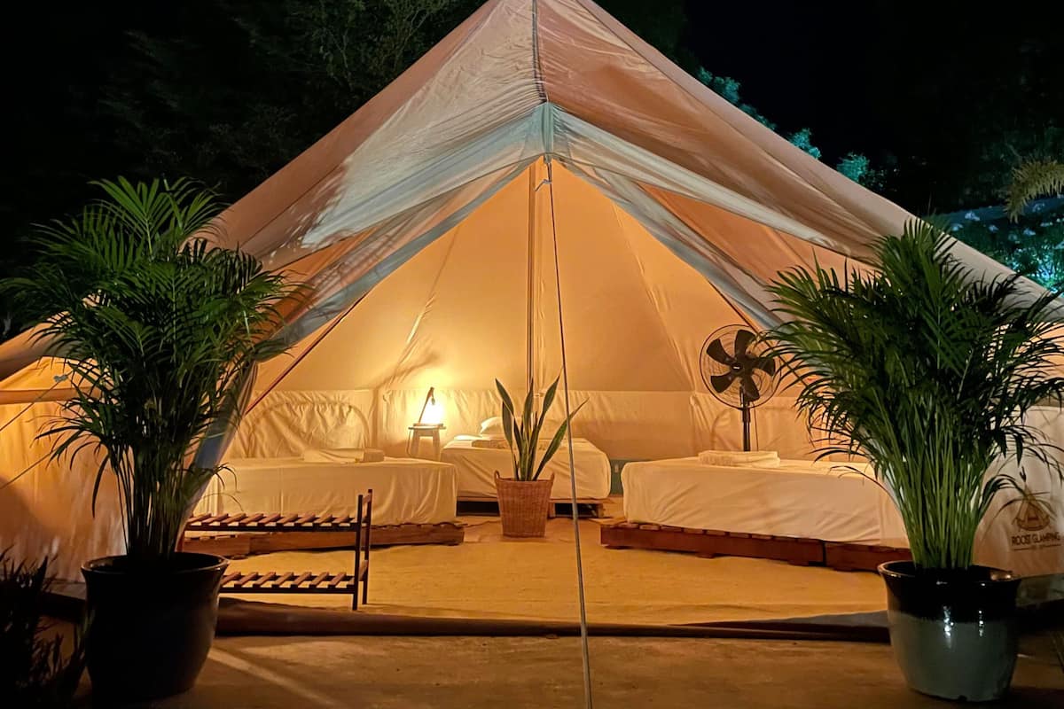 One bed in three beds shared tent | In-room safe, rollaway beds, free WiFi, bed sheets