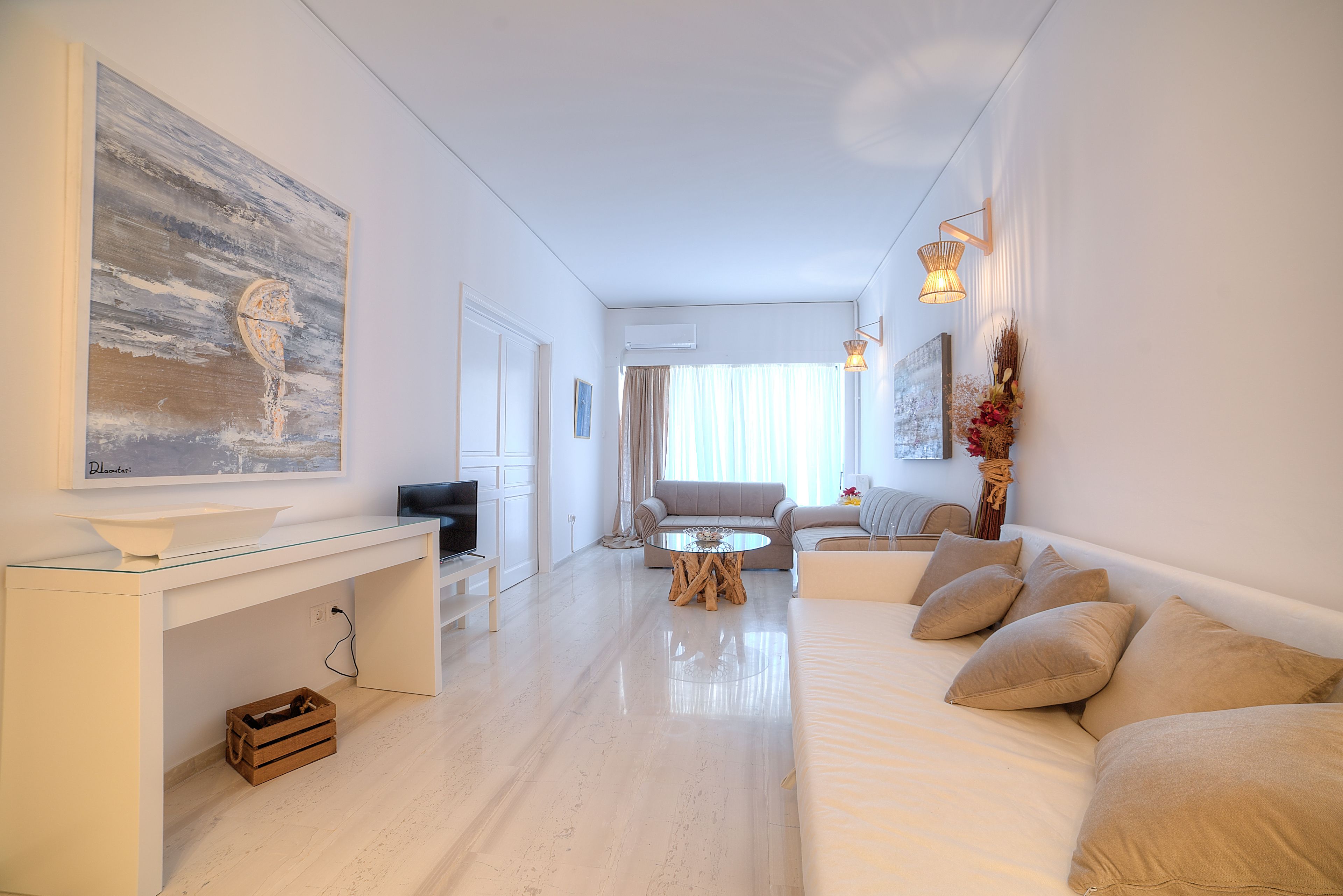 City Apartment, 3 Bedrooms | Living area | Flat-screen TV