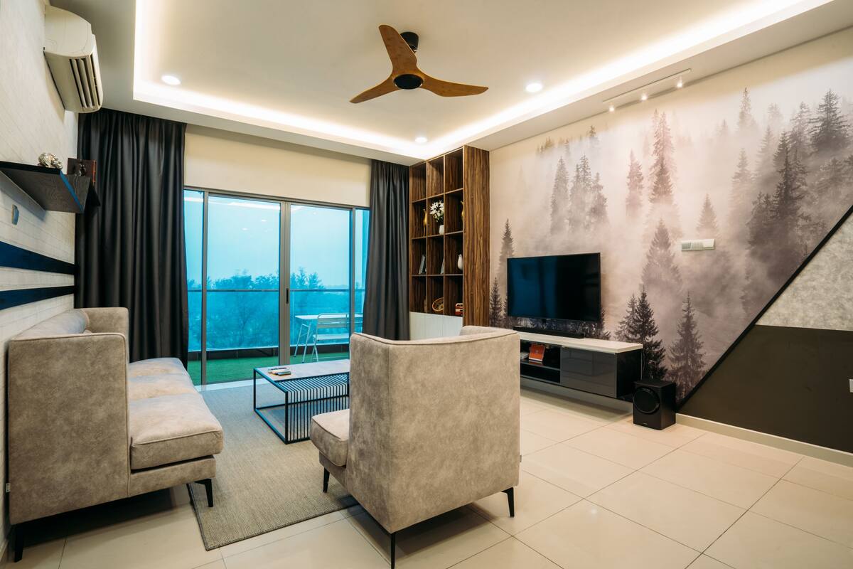 Deluxe-Apartment, 4 Schlafzimmer, Meerblick | Wohnzimmer
