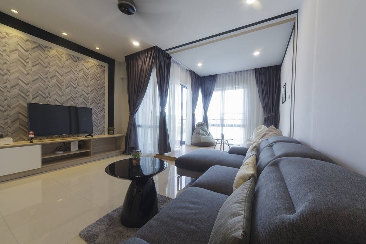Apartment, 4 Schlafzimmer, Meerblick | Wohnzimmer