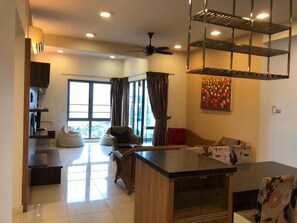 Apartment, 3 Bedrooms, Sea View | Living area | Flat-screen TV - The Loft Imago City (Kota Kinabalu)
