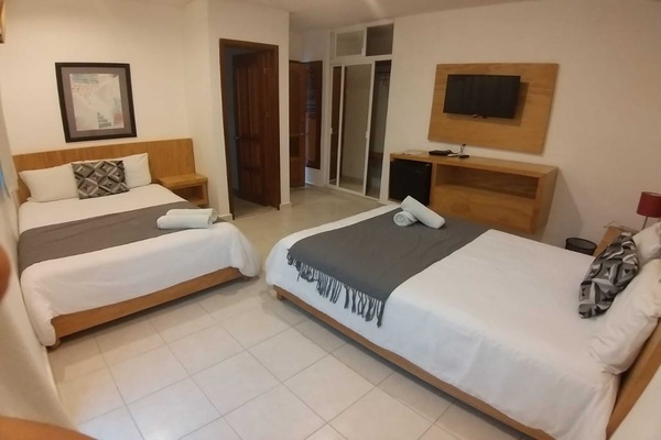 Deluxe Room, 2 Double Beds, Ocean View | 1 bedroom, iron/ironing board (on request), WiFi (free), bed sheets