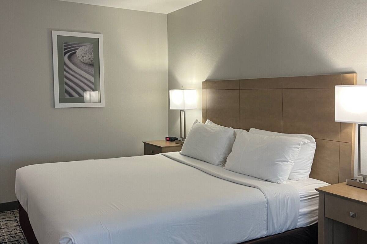 basic single room | desk, laptop workspace, blackout curtains, iron/ironing board