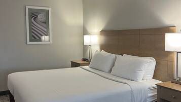 Habitación individual básica | Escritorio, espacio para trabajar con laptop y cortinas blackout