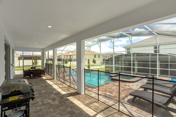 Terrace/patio - 8BR ChampionsGate Pool Home w MTheater (Davenport)