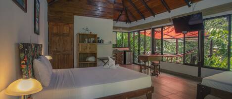 Deluxe Bungalow, 2 Queen Beds (Almendro) | 1 bedroom, hypo-allergenic bedding, pillowtop beds, minibar