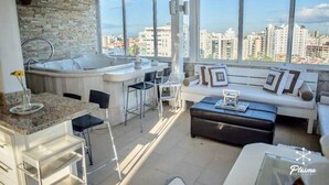 Apartment, 2 Bedrooms (Jacuzzi) | Living area | Flat-screen TV - 2BR Apt Naco at Torre Kensington by ASVR (Santo Domingo)