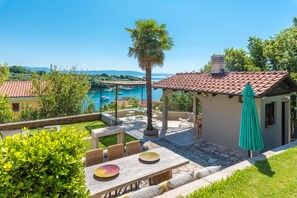 Outdoor dining - Exclusive holiday home in Sveta Marina, Istria, Croatia - right by the sea (Sveta Marina)