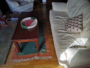 Fernseher, Kamin, Bücher, Musikbibliothek