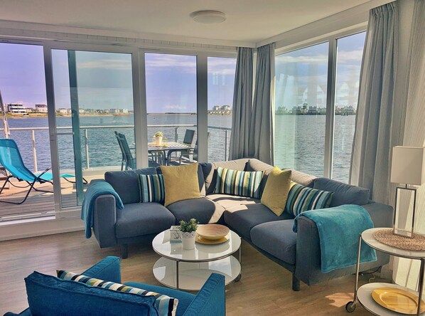 TV, DVD player, video library