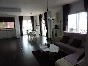Smart TV, DVD player, books, video library