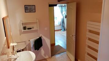 Hair dryer, soap, toilet paper