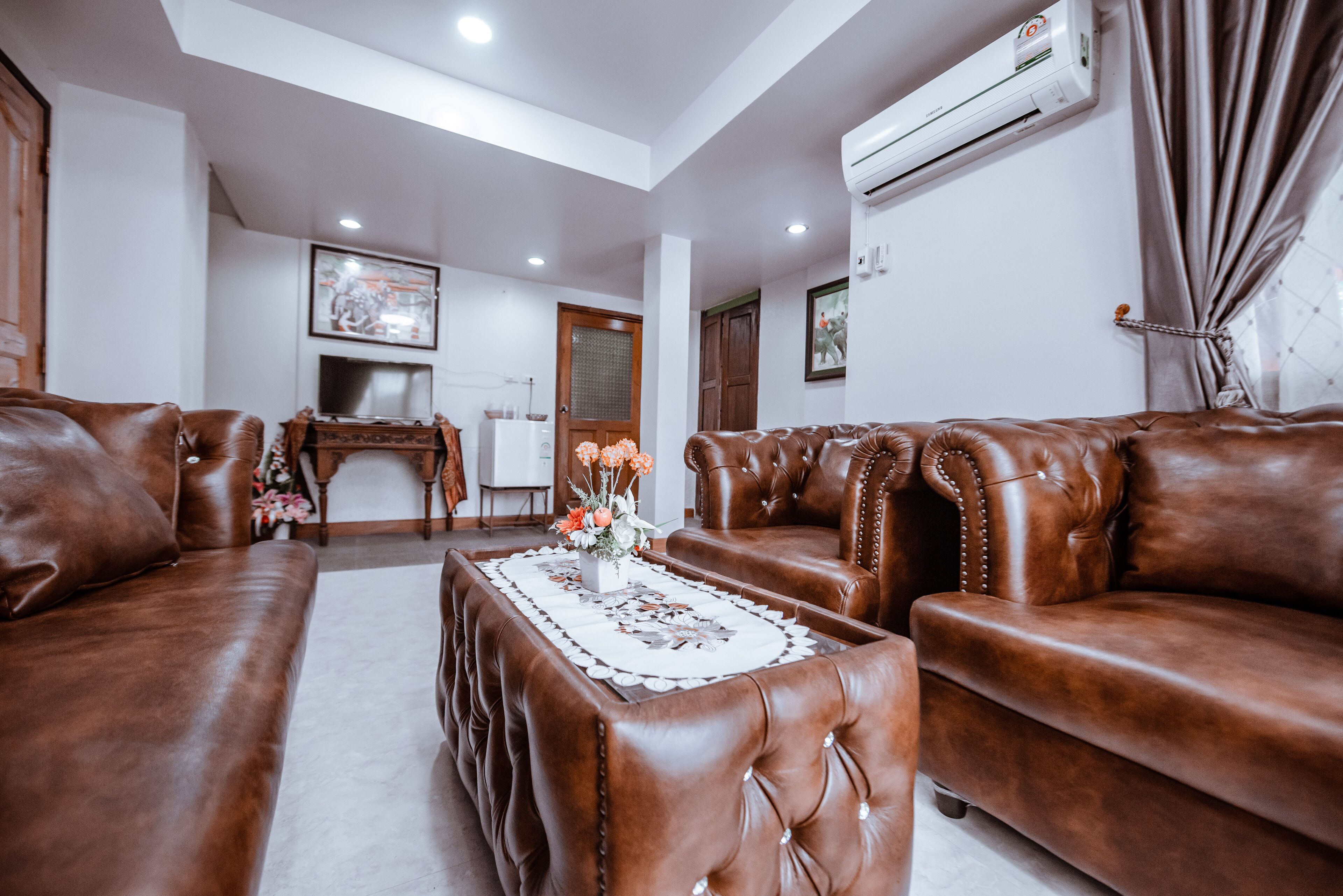 premier house | living area | 24-inch tv with cable channels