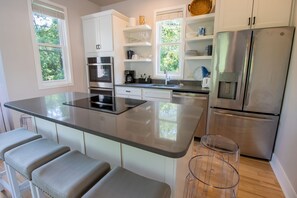 Fridge, microwave, oven, stovetop - Luxury Beachwalk Resort House Closest to Beach includes resort amenities (Michigan City)