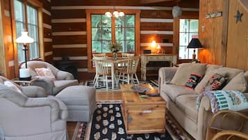 Televisor intel·ligent, llar de foc, reproductor de DVD i llibres