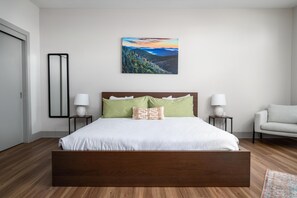 Iron/ironing board, WiFi, bed sheets, wheelchair access - ADA Studio King Suite w/ Kitchen | 102 (Asheville)