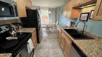 Fridge, oven, dishwasher, coffee/tea maker