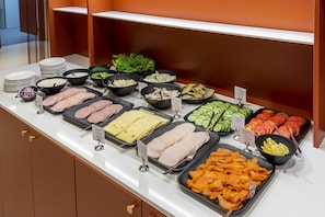 Free daily self-service breakfast