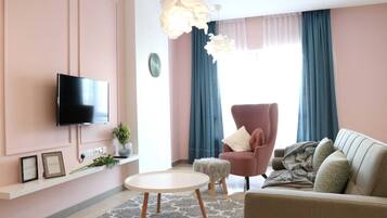 Comfort appartement | Woonkamer | Flatscreentelevisie en Netflix