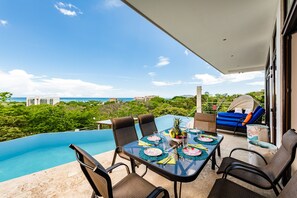 Outdoor dining - Private, Stunning Ocean Views, Close to Everything, Breakfast Prep Included (Tamarindo)