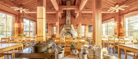 Breakfast, lunch, dinner served; Scandinavian cuisine, garden views