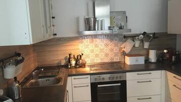 Fridge, oven, stovetop, dishwasher