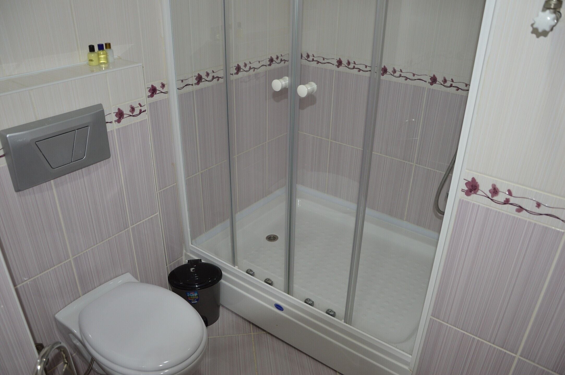 eco-friendly toiletries, hair dryer, slippers, towels