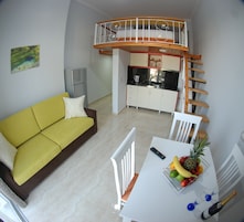 Studio, Sea View | Private kitchen | Full-size fridge, stovetop, coffee/tea maker, electric kettle