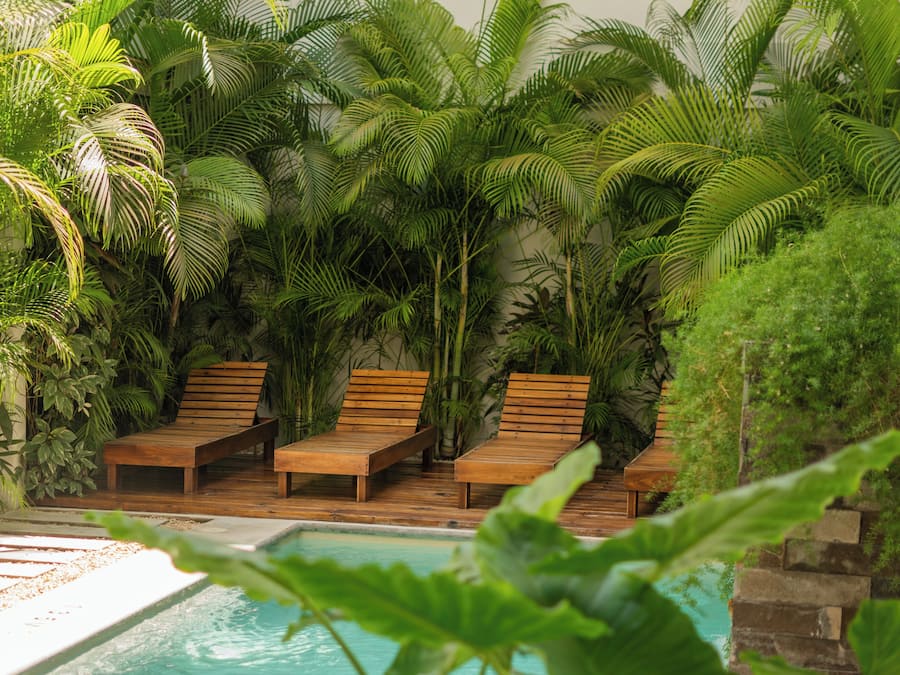 Outdoor pool, open 9:00 AM to 7:00 PM, sun loungers