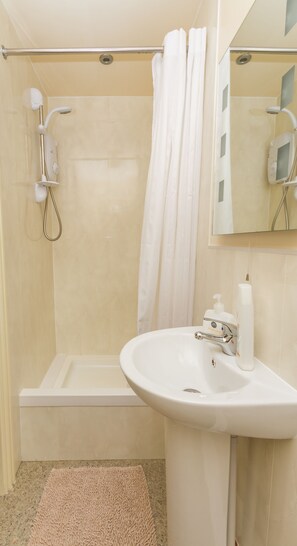 Camera doppia, non fumatori, frigorifero | Bagno | Doccia, asciugacapelli, asciugamani, sapone