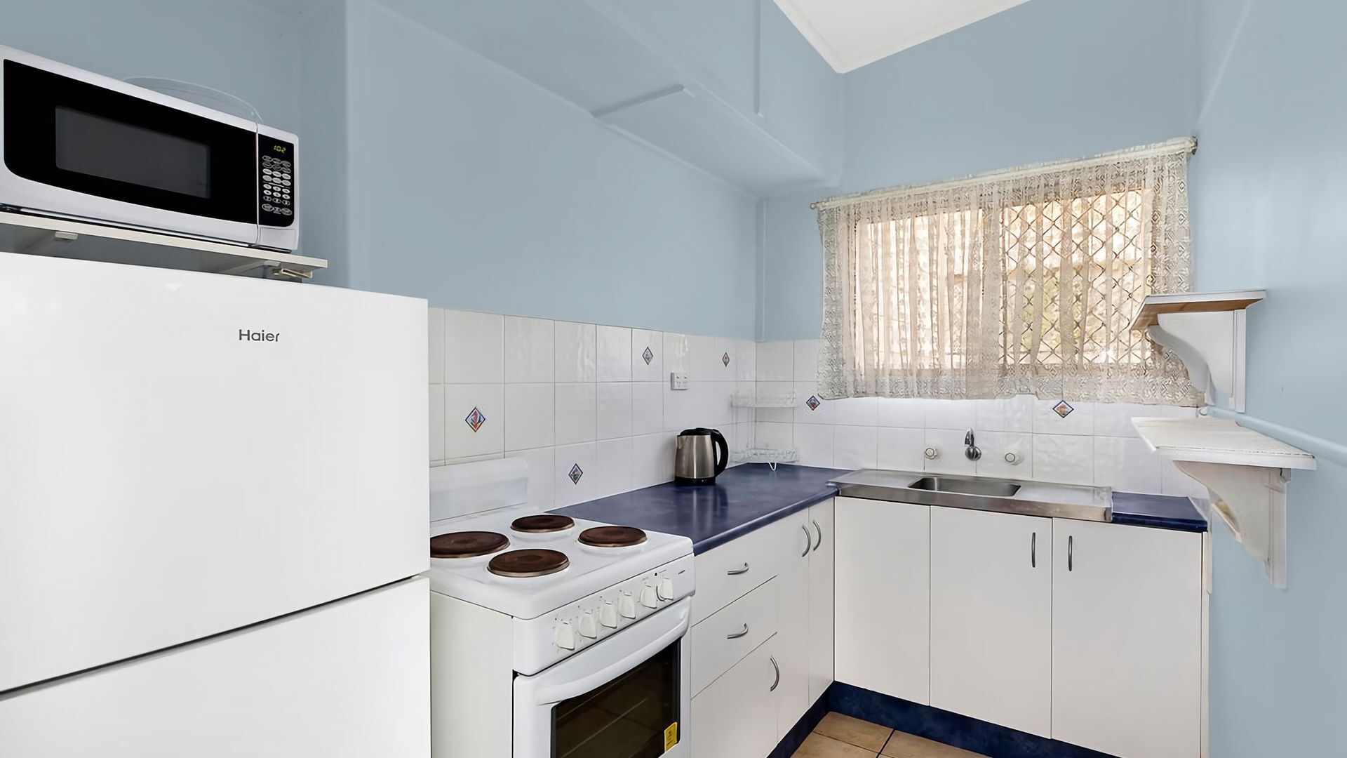 Fridge, microwave, oven, toaster