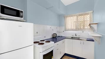 Fridge, microwave, oven, toaster