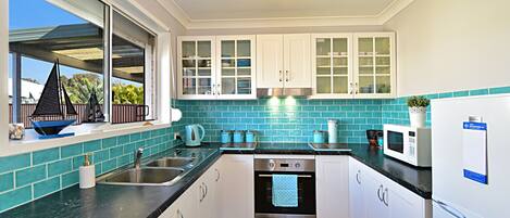 Fridge, microwave, oven, toaster