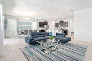 Flat-screen TV, DVD player