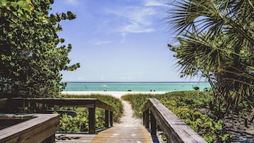 Beach nearby, beach umbrellas, beach towels