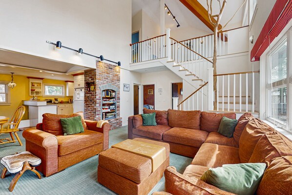 TV, DVD player, books, video library