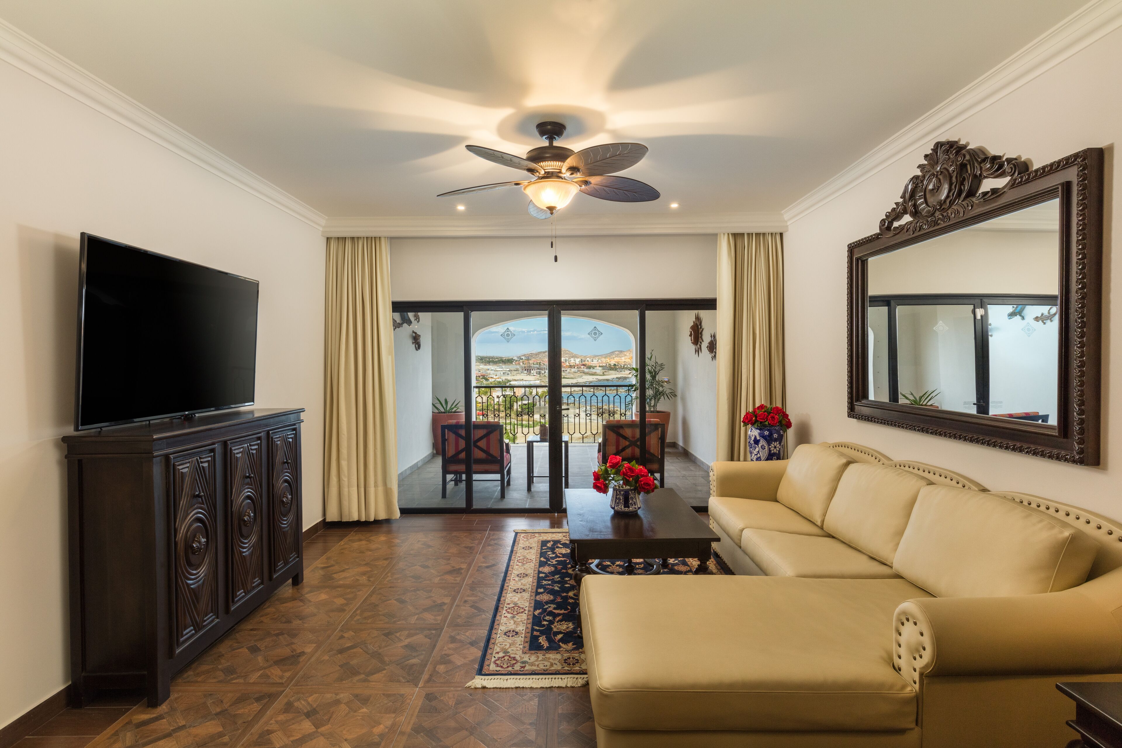 one bedroom suite ocean view | living area | 50-inch plasma tv with satellite channels, tv