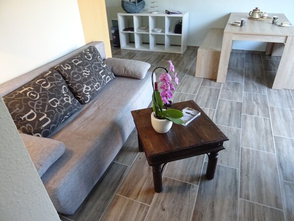 Smart-TV, DVD-Player, Tischtennisplatte, Bücher