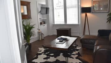 Smart TV, books, music library, stereo