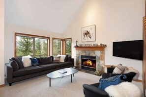 TV, fireplace, offices