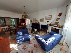 Télévision, cheminée