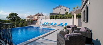 Modern Villa Future**** with an outdoor heated pool in a quiet village on Krk
