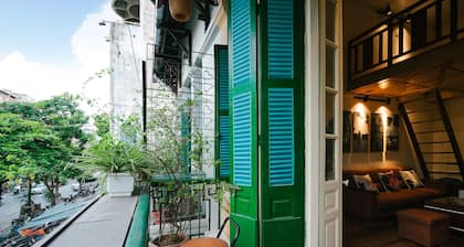 French Villa.2BR.Old Quarter. Huge Balcony.BBQ garden