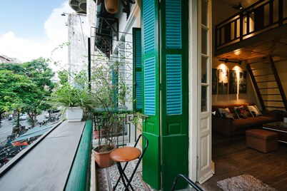 French Villa.2BR.Old Quarter. Huge Balcony.BBQ garden