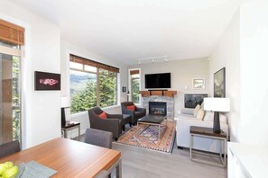 TV, fireplace, offices