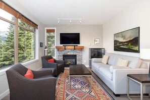 TV, fireplace, offices