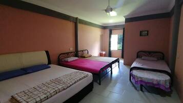 Desk, blackout drapes, WiFi, bed sheets