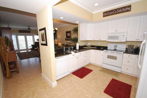 Microwave, oven, stovetop, dishwasher - Gulf Breeze Condo #103- Private Boat Ramp! Docks to be completed May 2026. WiFi! (Steinhatchee)