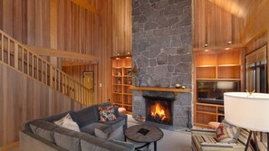 TV, fireplace, offices