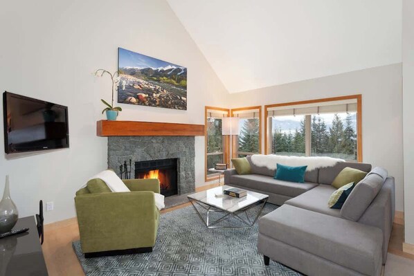 TV, fireplace, offices